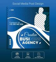 Modern marketing agency social media post design, Corporate business web banner. vector