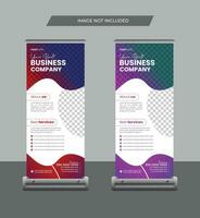 Modern business roll up banner template, stand banner layout, polygon background, business flyer, display, x-banner, flag-banner. Corporate agency roll up banner. vector