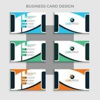 Vector modern professional business card design, abstract simple creative marketing agency visiting card design template with 3color concept.