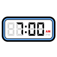 Digital Clock Time at 7.00 AM, Digital Clock 12 Hour Format png