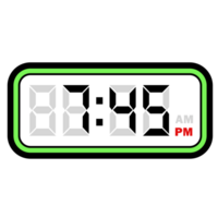 numérique l'horloge temps à 7h45 pm, numérique l'horloge 12 heure format png