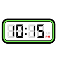 numérique l'horloge temps à 10h15 pm, numérique l'horloge 12 heure format png