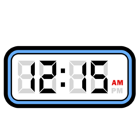 Digital Clock Time at 12.15 AM, Digital Clock 12 Hour Format png