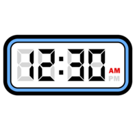 Digital Clock Time at 12.30 AM, Digital Clock 12 Hour Format png