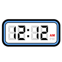 Digital Clock Time at 12.12 AM, Digital Clock 12 Hour Format png
