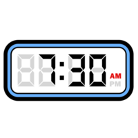 Digital Clock Time at 7.30 AM, Digital Clock 12 Hour Format png