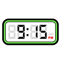 Digital Clock Time at 9.15 PM, Digital Clock 12 Hour Format png