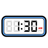 Digital Clock Time at 1.30 AM, Digital Clock 12 Hour Format png