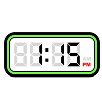 digital reloj hora a 1.15 pm, digital reloj 12 hora formato png