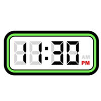 numérique l'horloge temps à 11h30 pm, numérique l'horloge 12 heure format png