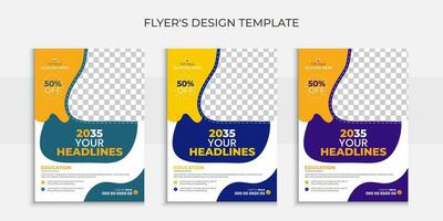 School admission modern flyer design template, college education corporate flyer vector