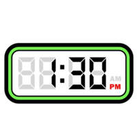 numérique l'horloge temps à 1h30 pm, numérique l'horloge 12 heure format png