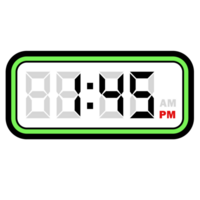 Digital Uhr Zeit beim 1,45 Uhr, Digital Uhr 12 Stunde Format png