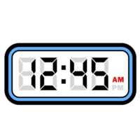 Digital Clock Time at 12.45 AM, Digital Clock 12 Hour Format png