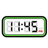 digital reloj hora a 11.45 pm, digital reloj 12 hora formato png