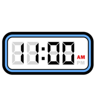 Digital Clock Time at 11.00 AM, Digital Clock 12 Hour Format png