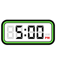 Digital Uhr Zeit beim 5.00 Uhr, Digital Uhr 12 Stunde Format png