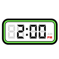 digitale orologio tempo a 2.00 pomeriggio, digitale orologio 12 ora formato png