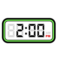 numérique l'horloge temps à 2h00 pm, numérique l'horloge 12 heure format png