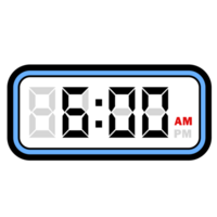 Digital Clock Time at 6.00 AM, Digital Clock 12 Hour Format png