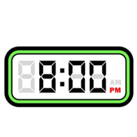 numérique l'horloge temps à 8.00 pm, numérique l'horloge 12 heure format png