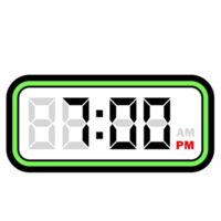 numérique l'horloge temps à 7.00 pm, numérique l'horloge 12 heure format png