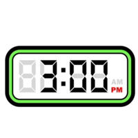 digital relógio Tempo às 3h00 PM, digital relógio 12 hora formato png