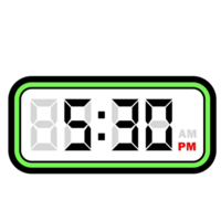 digital reloj hora a 5.30 pm, digital reloj 12 hora formato png