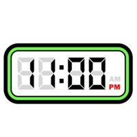 numérique l'horloge temps à 11h00 pm, numérique l'horloge 12 heure format png