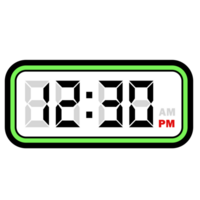 numérique l'horloge temps à 12h30 pm, numérique l'horloge 12 heure format png