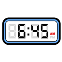 digitale orologio tempo a 6.45 sono, digitale orologio 12 ora formato png