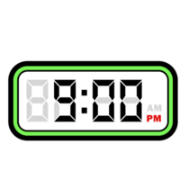 digital reloj hora a 9.00 pm, digital reloj 12 hora formato png