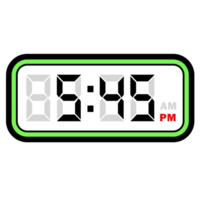 digital reloj hora a 5.45 pm, digital reloj 12 hora formato png