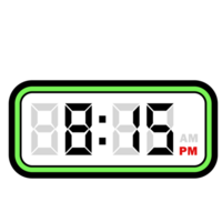 digital reloj hora a 8.15 pm, digital reloj 12 hora formato png