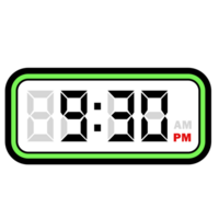 Digital Clock Time at 9.30 PM, Digital Clock 12 Hour Format png