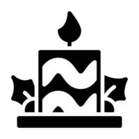 Candle glyph icon vector