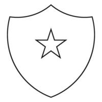 Shield and Star icon vector