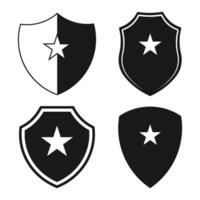 Shield and Star icon vector