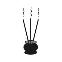 Chinese prayer incense vector icon