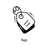 Tags doodle Icon Design illustration. Marketing Symbol on White background EPS 10 File vector