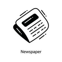 Newspaper doodle Icon Design illustration. Marketing Symbol on White background EPS 10 File vector