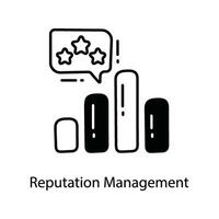 Reputation Management doodle Icon Design illustration. Marketing Symbol on White background EPS 10 File vector