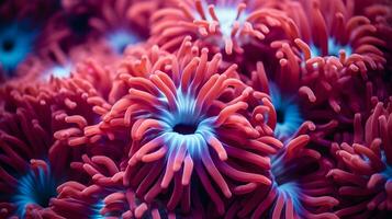 anemone actinia texture underwater reef sea coral.  AI Generated photo