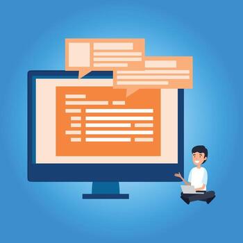 computer screen and message vector