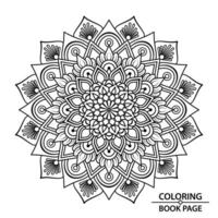 Simple Floral Mandala Coloring Book Page for Adults and Children vector