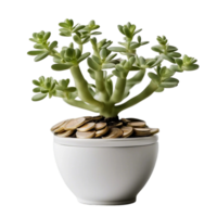 Plant in a pot on transparent background AI Generative png