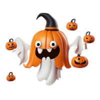 calabaza fantasma en transparente antecedentes ai generativo png