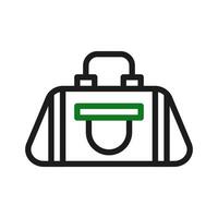 Backpack icon duocolor green black sport symbol illustration. vector