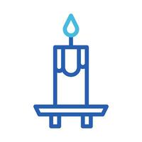 Candle icon duocolor blue colour easter symbol illustration. vector