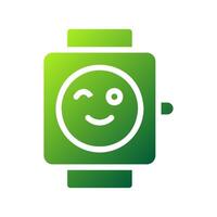 reloj inteligente icono sólido degradado verde deporte símbolo ilustración. vector